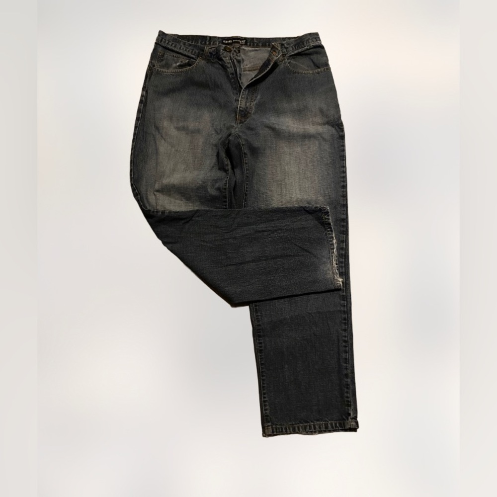 Eddie domani mens denim embroidered jeans VTG 36/32 medium stone wash loose